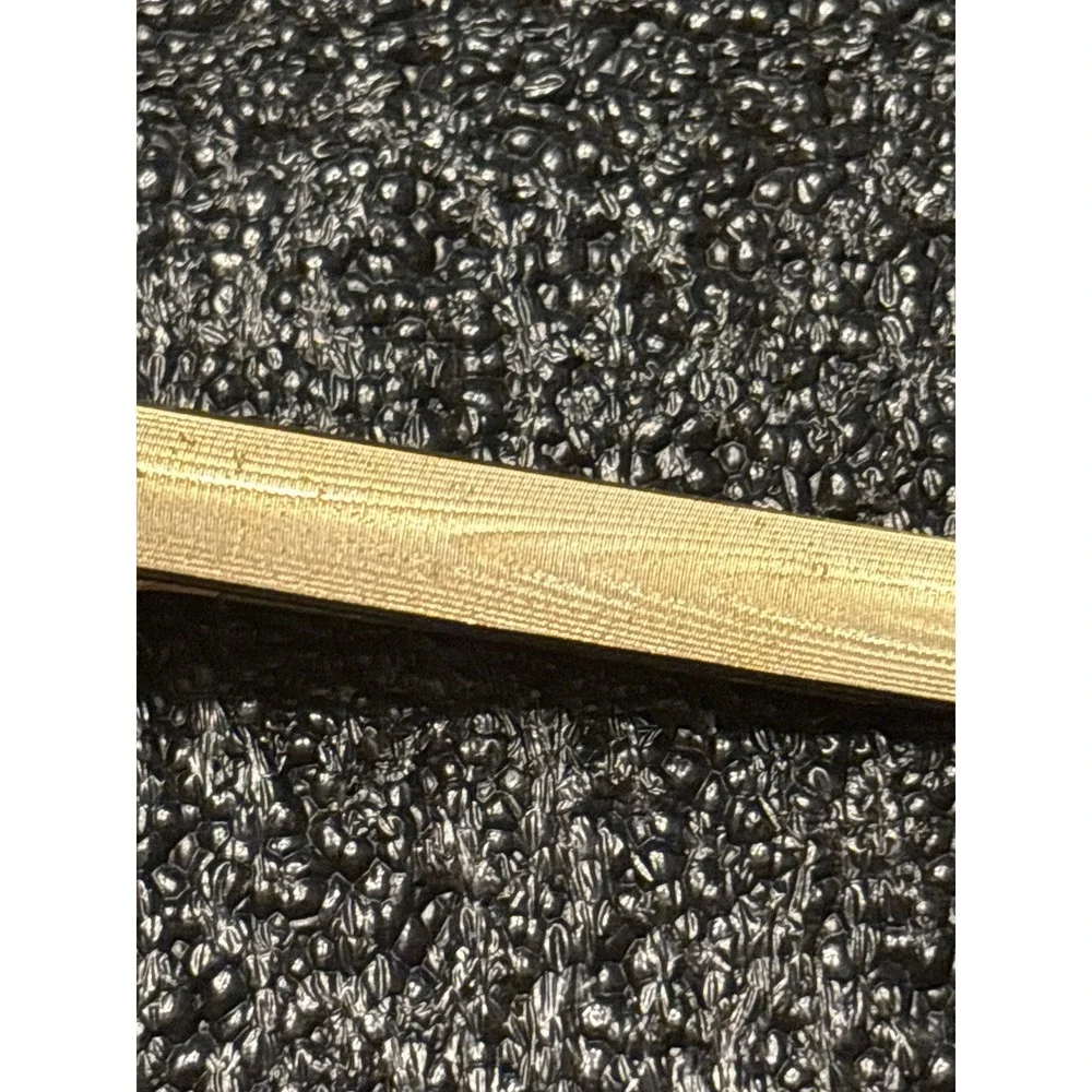 Gold Tone wood grain Textured Tie Clip Bar with diamond‎ Accents Mens Jewelry